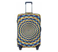 EdsfFehs Copertura per valigia con stampa GIF con illusione ottica a spirale, lavabile, leggera, alla moda per una facile identificazione, Nero , L