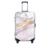 EdsfFehs Copertura per valigia con stampa marmorizzata rosa bianca, lavabile, leggera, alla moda per una facile identificazione, Nero , M