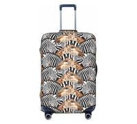 EdsfFehs Copertura per valigia con stampa zebra e giraffa, lavabile, leggera, alla moda per una facile identificazione, Nero , L