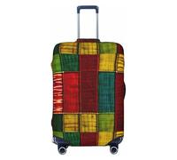 EdsfFehs Copertura per valigia in stile africano patchwork 1, lavabile, leggera, alla moda per una facile identificazione, Nero , L