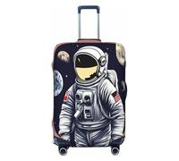 EdsfFehs Copribagagli con stampa astronauta sulla luna, alla moda, lavabile, resistente ai graffi, Nero , L
