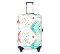 EdsfFehs Coprimaterasso con stampa di frecce color corallo e foglia di tè, alla moda, lavabile, resistente ai graffi, Nero , L