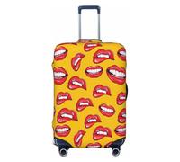 EdsfFehs Coprimaterasso con stampa labbra rosse che sorridono e morde lei, alla moda, lavabile, resistente ai graffi, Nero , S
