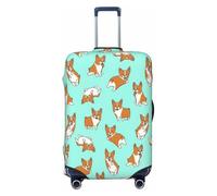 EdsfFehs Corgi, copertura per valigia con stampa di un cane, lavabile, leggera, alla moda per una facile identificazione, Nero , L