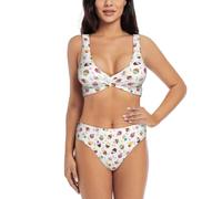 EdsfFehs Delicious Cupcakes stampa bikini set per le donne, vacanze estive costume da bagno