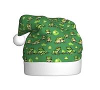 EdsfFehs Divertente cappello di Natale con stampa di rane verdi,Copricapo per le vacanze per Capodanno,Festa di Natale,Decorazioni Cosplay