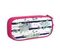 EdsfFehs Grande capacità a righe succulente stampa doppio strato cerniera matita caso, multi scomparto portatile, rosa, Taglia unica, Set di zaini per la scuola