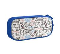 EdsfFehs Grande capacità barbiere forniture modello stampa doppio strato cerniera matita caso, multi scomparto portatile, Blu, Taglia unica, Set di zaini per la scuola