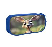 EdsfFehs Grande capacità divertente cartone animato Kangaroo Zoo (1) stampa doppio strato cerniera matita caso, multi scomparto portatile, Blu, Taglia unica, Set di zaini per la scuola