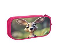 EdsfFehs Grande capacità divertente cartone animato Kangaroo Zoo (1) stampa doppio strato cerniera matita caso, multi scomparto portatile, rosa, Taglia unica, Set di zaini per la scuola