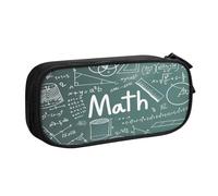 EdsfFehs Grande capacità formule forme teoria lezione di matematica stampa parola doppio strato cerniera astuccio portamatite, multi scomparto portatile, Nero , Taglia unica, Set di zaini per la