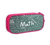 EdsfFehs Grande capacità formule forme teoria lezione di matematica stampa parola doppio strato cerniera astuccio portamatite, multi scomparto portatile, rosa, Taglia unica, Set di zaini per la scuola