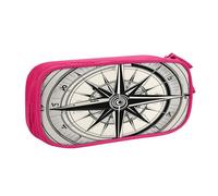 EdsfFehs Grande capacità Legge della Bussola Navigazione 1 Stampa Doppio Strato Zipper Pencil Case, Multi Scomparto Portatile, rosa, Taglia unica, Set di zaini per la scuola
