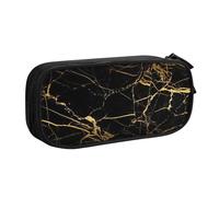 EdsfFehs Grande capacità oro nero carta da parati stampa doppio strato cerniera matita caso, multi scomparto portatile, Nero , Taglia unica, Set di zaini per la scuola