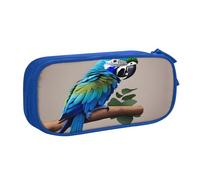 EdsfFehs Grande capacità pappagallo blu che abbraccia 1 stampa doppio strato cerniera astuccio portamatite, multi scomparto portatile, Blu, Taglia unica, Set di zaini per la scuola