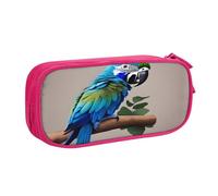 EdsfFehs Grande capacità pappagallo blu che abbraccia 1 stampa doppio strato cerniera astuccio portamatite, multi scomparto portatile, rosa, Taglia unica, Set di zaini per la scuola