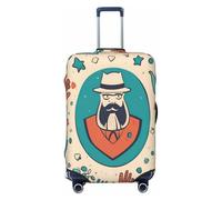 EdsfFehs Hand and Happy - Copribagagli con stampa per la festa del papà, alla moda, lavabile, resistente ai graffi, Nero , XL