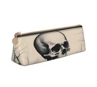 EdsfFehs Interessante cassa della matita del cuoio della stampa di scheletro, borsa di immagazzinaggio della cancelleria del