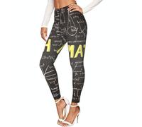 EdsfFehs Leggings elasticizzati da donna con stampa matematica, non trasparenti, Nero , 3XL