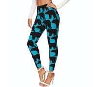 EdsfFehs Leggings elasticizzati da donna con stampa orso, non trasparenti, Nero , L