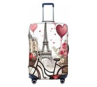 EdsfFehs Love Paris Tower Coffee Wine Profumo Bicicletta Cuore Stampa Coprimaterasso Protettiva Valigie Moda Lavabile Resistente ai Graffi, Nero , L