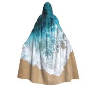 EdsfFehs Mantello con cappuccio unisex per adulti, con stampa a onde dell'oceano, mantello intero, accessorio per costumi di carnevale e cosplay