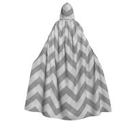 EdsfFehs Mantello con cappuccio unisex per adulti, con stampa a onde grigie, mantello a lunghezza intera, accessorio per costumi di carnevale e cosplay
