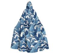 EdsfFehs Mantello con cappuccio unisex per adulti, con stampa marina tempestosa, mantello intero, accessorio per costumi di carnevale e cosplay
