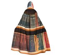 EdsfFehs Mantello con cappuccio, unisex, per adulti, con stampa, per biblioteca e libreria, accessorio per costumi di carnevale e cosplay