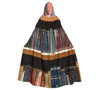 EdsfFehs Mantello con cappuccio, unisex, per adulti, libreria, 1 stampa, mantello a lunghezza intera, accessorio per costumi di carnevale e cosplay