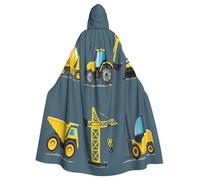 EdsfFehs Mantello unisex con cappuccio per Halloween, con stampa di macchinari pesanti, per cosplay, feste, carnevale, eventi a tema