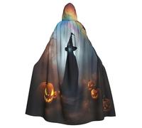 EdsfFehs Mantello unisex con cappuccio, per Halloween, fantasma, strega, ragni stampati, mantello per Halloween, cosplay, feste, carnevale, eventi a tema