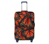 EdsfFehs Monarch Butterflies, copertura per bagagli con stampa, alla moda, lavabile, resistente ai graffi, Nero , S