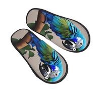 EdsfFehs Morbido pappagallo blu che abbraccia 1 pantofole con stampa, calde e accoglienti scarpe casual da casa per uomini e donne