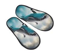 EdsfFehs Pantofole morbide e divertenti con delfino che guardano te, calde e accoglienti, scarpe casual da casa per uomini e donne