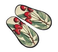 EdsfFehs Pantofole morbide e graziose con stampa di ciliegie rosse, calde e accoglienti, scarpe casual da casa per uomini e donne