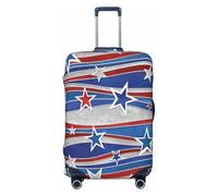 EdsfFehs Patriotic Stars Stripes Independence Day stampa valigia cover,lavabile leggero moda per una facile identificazione, Nero , L