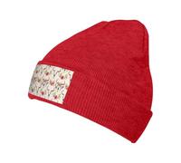 EdsfFehs Runner Bull Skull Print Cappello lavorato a maglia per uomini e donne, caldo berretto elastico casual, Rosso, Taglia unica