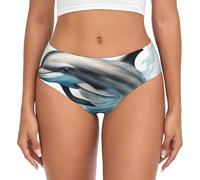 EdsfFehs Slip da donna con stampa delfino che guarda te, comodo, traspirante, leggero, sportivo e quotidiano, Nero , 4XL