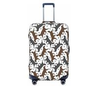 EdsfFehs Trotting - Copertura per valigia con stampa di zampe, lavabile, leggera, alla moda per una facile identificazione, Nero , XL