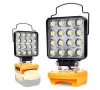 Edtran Lampada a batteria per Dewalt da 20 V, 48 W, senza fili, a LED, con batteria di tipo C e ricarica USB (senza batteria)