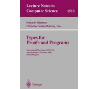 Eduardo Gimenez Types for Proofs and Programs (Tascabile)