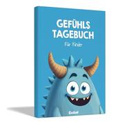 Edubini Diario per bambini [6-12 anni] - Diario per ragazze e ragazzi - Sentimenti libro per gestire le emozioni e sentirsi bene, diario di gratitudine per bambini (incl. 10 giochi) (blu)