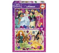 Educa 19675 Princesas 2x48 Disney Princess, Assorted, 28 x 20 cm