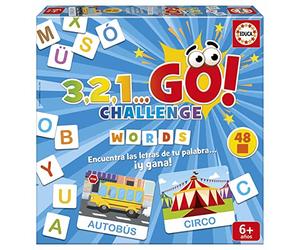 Educa - 3,2,1... GO Challenge Words | Trova le lettere del tuo Palabra prima che Nesso! con 48 Parole e 150 lettere magiche | da 2 a 5 giugatori | A partire da 6 anni (19391)
