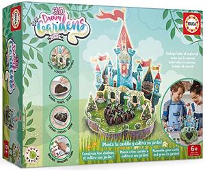 Educa - 3D Dream Garden 2in1 Castillo | Costruisce con Pezzi di Cartone a Tutto Colore Questo Meraviglioso Castello e cultiva Il Tuo Propio Giardino in casa | A Partire da 5 Anni (19468)