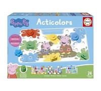 Educa - Acticolors Peppa Pig | Juego infantil para apilar fichas de colores con formas geométricas. Encajables para colorear la figura. Recomendado a partir de 2 años (20382)