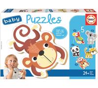 Educa - Baby puzzle Fauna selvatica | Set di 5 puzzle progressivi da 3 a 5 pezzi per imparare con diversi livelli di difficoltà. Raccomandato per 24 mesi (19952)