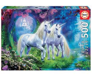 Educa Borras 17648 76564 500 piece Unicorns in the Forest jigsaw puzzle, Multi