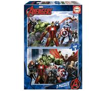 Educa - Puzzle Avengers | 2x100 pezzi Puzzle Set | Iron Man, Capitan America, Marvel | dai 6 anni (15771)